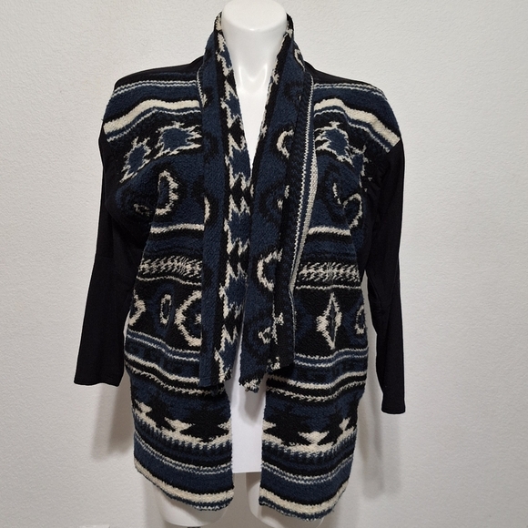 Dolan Multicolor Western Unique Thick Open Front Southwestern Cardigan Jacket M - Picture 2 of 10